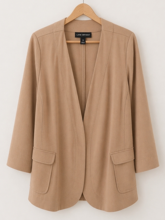 Camel Knit Kimono Sleeve Blazer | NWOT | Plus Size - Picture 3 of 11